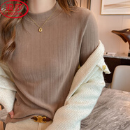 浪莎氣質(zhì)打底衫新品中領(lǐng)內搭秋衣可外穿磨毛德絨女士長(cháng)袖上衣