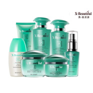 秀美資源（X·Beautiful）植物素套裝柔軟水秋冬補(bǔ)水保濕提拉緊致爽膚水化妝品正品護(hù)膚品 潔面+水+乳+粉底霜+霜+精華+眼