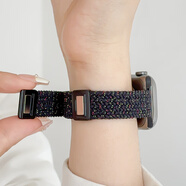 OIMG適用iwatch8表帶S9蘋(píng)果手表applewatch9夏天新款S8細款尼龍S7編織小蠻腰7磁吸S6透氣SE女iphone運 【星光黑】 49mm(iwatch ultra/2代)配膜+透