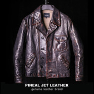 PINEAL JET LEATHER GENUINE LEAHER BRANDPJL新款日系復古男款經(jīng)典小熊系列頭層茶芯馬皮復古擦色茶芯小熊茶芯色M 135斤以下