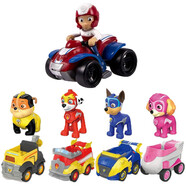 汪汪隊立大功（PAW PATROL）汪汪隊玩具車(chē)男孩女孩阿奇天天套裝回力車(chē)汽車(chē)玩具巡邏救援隊 回力車(chē)4只裝()超能)+小萊德