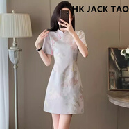 hk jack tao連衣裙女 輕奢潮牌2025夏季新款優(yōu)雅洋氣新中式改良旗袍連衣裙 圖色連衣裙 L