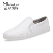 邁爾司騰（Mleisyton）英倫男士休閑鞋懶人鞋韓版潮流百搭一腳蹬男鞋樂(lè )福鞋夏季板鞋 白色 39
