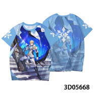 氧家崩星穹鐵道砂金黃泉刃花火流螢阮梅角色cos痛衣服游戲周邊T恤 西瓜紅 35杰帕德 S