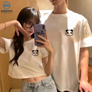 結(jié)盟者情侶裝夏款夏裝一男一女套裝2025新款寬松ins韓版夏季情侶短袖T恤 白色【長(zhǎng)款+短款】2332 男XL（女備注）