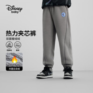 迪士尼（DISNEY）童裝兒童男童搖粒絨保暖抗靜電加絨加厚長(cháng)褲24冬DB441ME21灰160