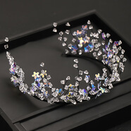 云凝裳女孩頭飾韓國可愛(ài)超閃亮發(fā)箍配飾女童演出皇冠發(fā)帶飾品王冠生日 星星發(fā)帶+耳墜