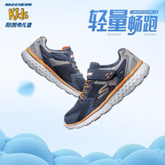 斯凱奇（Skechers）童鞋秋冬2025新款兒童運動(dòng)鞋軟底網(wǎng)面休閑鞋青少年學(xué)生跑步鞋男 海軍藍色/灰色-NVGY 37 235mm 內長(cháng)235mm/5