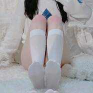 白絲日系蘿莉白色絲襪可愛jk連褲襪學生洛麗塔過膝長筒襪女 一雙天鵝絨白色中筒襪42cm左右 均碼建議80-130斤