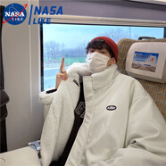 NASALIKE羊羔毛棉衣情侶棉衣男冬季痞帥羽絨棉服ins港風(fēng)兩面穿PU皮厚外套 T74米白色(雙面穿) L 關(guān)注店鋪 優(yōu)先發(fā)貨