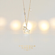 Twinkle Angel貝母獨角獸項鏈女S925銀小眾輕奢高級感時(shí)尚鎖骨鏈情人節生日禮物 金色貝母獨角獸