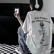7家優(yōu)品短袖男2024春夏新款美式哥特風(fēng)字母印花圓領(lǐng)重磅潮牌百搭情侶T恤 MCWP-SC59白色 XL