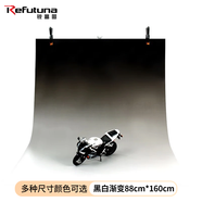 銳富圖（Refutuna）攝影漸變背景紙背景布專(zhuān)業(yè)黑色灰色白色拍照漸變紙產(chǎn)品靜物瓷器藏品古玩飾品擺件復古風(fēng)拍攝道具 88*160CM黑白漸變紙
