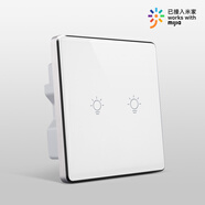 喜尚居 智能開關(guān)接入Mi家TM雙平臺(tái)觸摸開關(guān)2.5D弧面面板可場(chǎng)景聯(lián)動(dòng)ZK214 觸控白色二開86鋁合金邊框 WIFI雙平臺(tái)零火版
