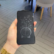 山頭林村蘋(píng)果13卡通息影鋼化膜iPhone11 12 XS XR手機膜14pro Max全屏圖案 息影膜 冥想叮當 iPhone13 Pro Max