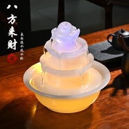 春色福村客廳小型流水噴泉循環(huán)水招財風(fēng)水輪桌面裝飾辦公室生財風(fēng)水球擺件 仿玉白-八方來(lái)財【xw2439小號】