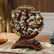 瓷梵客 中式大象擺件家居客廳玄關(guān)酒柜電視柜博古架古典家福屏風(fēng)裝飾品工藝品歐式美式復古高檔套裝 家擺件（324B）