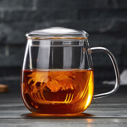 綠昌明耐熱玻璃茶杯一壺四杯泡茶杯茶水分離杯泡茶壺花茶杯過濾杯 單杯750ml