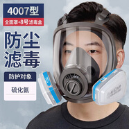 普達防毒面具4007全面罩+8號濾毒盒防硫化粉塵氫有色金屬采礦石油提煉防毒面罩