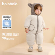 巴拉巴拉寶寶外出羽絨連體衣新生兒哈衣爬服冬裝天鵝絨潮208424120214