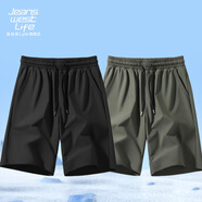 JEANSWEST LIFE真維斯冰絲短褲男夏季薄款休閑速干透氣跑步五分褲寬松運動(dòng)褲子男