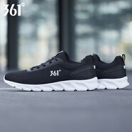 361°運動(dòng)鞋男鞋春季新款網(wǎng)面透氣輕質(zhì)減震跑步鞋男輕便入門(mén)跑鞋子男 曜石黑/361度白 41