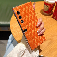 原裝正品適用榮耀Vpurse折疊手機殼翻蓋皮套榮耀Vpurse電鍍保護套中軸全包 【閃紋橙】 華為MateX5/MateX5典藏版【電鍍翻蓋皮套