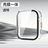 rurihai適用華為fit3手表殼殼膜一體華為fit3鋼化膜智能手表配件保護套保護貼膜 華為fit3【殼膜一體】透明