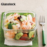 Glasslock保鮮盒冰箱收納盒玻璃飯盒微波爐耐熱密封進(jìn)口大容量正方形 900ml