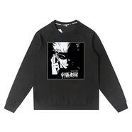 奈久留美咒術(shù)回戰圓領(lǐng)衛衣男秋季二次元虎杖悠仁五條悟印花衣服青少年長(cháng)袖 圓領(lǐng)黑色1 S 1 加絨