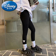 迪士尼（Disney）兒童波拉韓童裝女童打底褲2025秋冬韓版彈力鉛筆褲中大童緊身褲子 黑色加絨款 160 cm