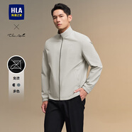 海瀾之家【品牌專供】行政夾克男款刺繡外套男秋季 米杏C9 2XL 185/100A 推薦165~180斤