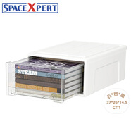 SPACEXPERT衣物收納箱抽屜收納盒儲物箱 14L透白 1個裝