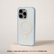 CARE CASE藍色邊框磁吸手機殼 小眾創(chuàng  )意 原創(chuàng  )設計 適用于蘋(píng)果iPhone17 16 15 14 Pro Max 防摔獨立按鍵 淡藍色磁吸手機殼 iPhone 16 Pro Max