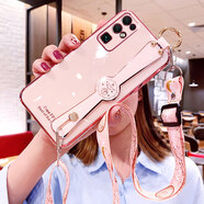 優(yōu)蕾絲 華為榮耀30手機殼honor30S保護30pro十硅膠套5G腕帶斜挎掛繩CDY一AN90全包 榮耀30【櫻花粉】全屏鋼膜+斜挎掛繩