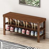 匠君心（jiangjunxin）換鞋凳門(mén)口穿鞋凳門(mén)口收納現代簡(jiǎn)約多功能鞋架多層簡(jiǎn)易楠竹鞋架 三層69長(cháng)茶色換鞋凳