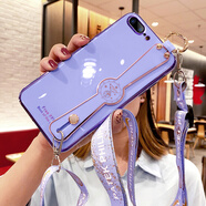 優(yōu)蕾絲 iphone6/7/8手機殼6s保護6plus硅膠套蘋(píng)果腕帶斜挎掛繩全包防摔軟殼女款