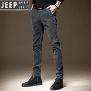 JEEP SPIRIT春秋季職場(chǎng)新款燈芯絨休閑褲男新潮修身青年小腳彈力韓版條絨男褲 【品質(zhì)好貨】882灰色 33 (腰圍2尺6)