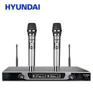 現代（HYUNDAI）現代無(wú)線(xiàn)話(huà)筒一拖二專(zhuān)KTV家用唱歌婚慶舞臺會(huì )議麥克風(fēng)金屬U段調頻 韓國現代H-19無(wú)線(xiàn)話(huà)筒