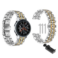 輝敏 不銹鋼金屬表帶 適用于三星galaxy watch3/4/5pro/6 Active系列 間土豪金 三星Gear S2 Classic