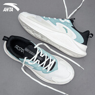 安踏（ANTA）男鞋運動(dòng)鞋春夏網(wǎng)面透氣耐磨防滑跑步鞋輕便減震休閑鞋旅游鞋 象牙白/黑/灰霧藍 42.5
