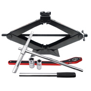 實(shí)力立牌（STAND UPRIGHT）ST-17521+608B汽車千斤頂 輪胎扳手 剪式手搖省力 車載便攜應(yīng)急汽修工具套裝