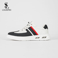 LOUISPRO男鞋2025新款免系鞋帶一蹬開車鞋潮鞋時尚百搭軟底耐磨休閑運動鞋 黑色 【簡約百搭】 41 標(biāo)準(zhǔn)皮鞋碼