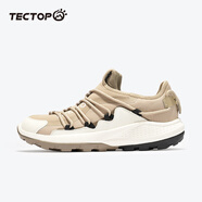 探拓（TECTOP）戶外越野跑鞋男運(yùn)動跑步鞋2024夏季新款網(wǎng)面防滑減震徒步登山鞋子 米白/新卡其 39