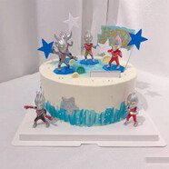 麥巧園 奧特曼迪迦咸蛋超人網(wǎng)紅創(chuàng  )意定制兒童生日蛋糕同城配送2磅