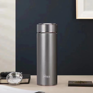 金力304食品級不銹鋼商務(wù)保溫杯男女士茶水分離杯大容量戶(hù)外車(chē)載茶杯 5162-鉆石灰-380ML 彩盒包裝