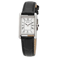 精工（SEIKO）女表手表石英腕表日韓表黑色皮革鱷魚紋18.9mm復(fù)古方形女朋友禮物 WHITE - SWR053 石英表 石英表