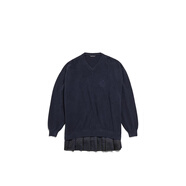 BALENCIAGA巴黎世家女士層疊針織衫連衣裙 藏藍(lán) S