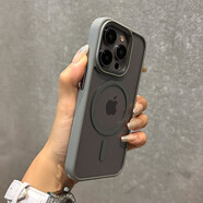 鑒百伊 鈦金灰高清透明適用iPhone手機殼蘋(píng)果手機保護殼MagSafe磁吸超薄高級感獨立按鍵防摔男女 【鈦合金灰】高透帶磁吸 iPhone 16 Pro
