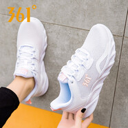 361°女鞋跑步鞋女運(yùn)動(dòng)鞋復(fù)古跑鞋秋季網(wǎng)面透氣361度時(shí)尚學(xué)生休閑鞋子361度白/柔粉色226137